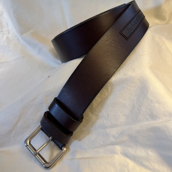 POLO RALPH LAUREN Men's Size 36 Logo Plaque Leather Roller Buckle Belt - Picture 1 of 6